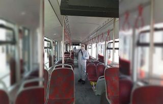 Manisa’da otobüsler dezenfekte edildi