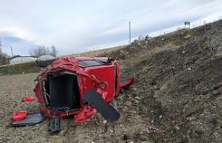 Otomobil şarampole devrildi: 2 yaralı