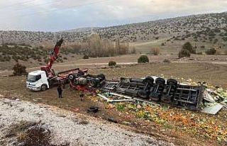 Tır kazasında baba kurutuldu oğlu öldü