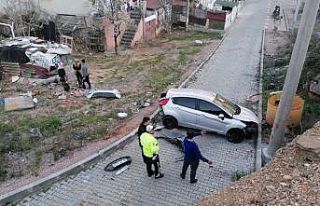 40 metrelik duvardan alt yola uçan aracın sürücüsü...