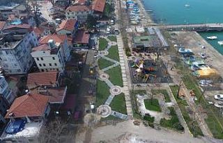 Akçakoca’da Liman bölgesindeki parkta çalışmalar...