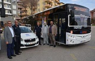Alanya’da toplu ulaşım araçlarına korona önlemi