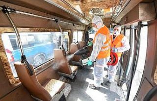 Altındağ’da dolmuşlar dezenfekte edildi