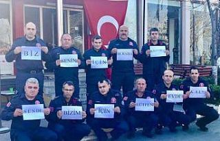 Ayvalıklı itfaiyecilerden anlamlı mesaj