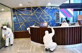 Beyoğlu’nda tüm ortak kullanım alanları dezenfekte...