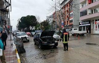 Biga’da araç yangını