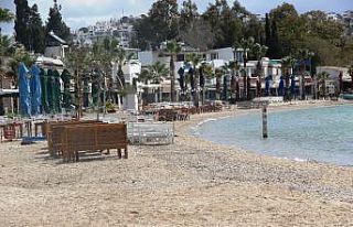 Bodrum sahilleri sessizliğe büründü