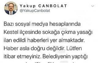 Bursa Valisi’nden sokağa çıkma yasağı haberlerine...
