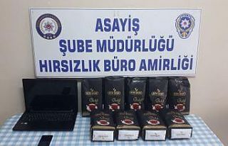 Çaldığı çaylar ve bilgisayarla yakalandı
