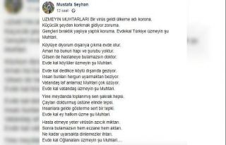 Çanakkaleli muhtardan korona şiiri