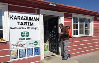 Dumlupınar’da esnafların iş yerleri dezenfekte...
