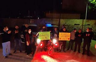 Emniyetten sağlıkçılara ’alkışlı ve sirenli’...