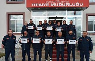 Erzincan itfaiyesinden ‘Evde kal’ mesajı
