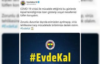 Fenerbahçe’den ’Evde Kal’ çağrısı