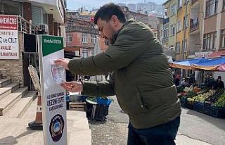 Giresun Belediyesi’nden pazar yerlerine el dezenfektan...