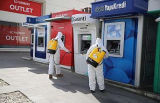 Haliliye’de ATM’ler dezenfekte ediliyor