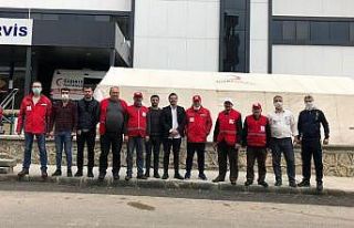 Hastane önüne korona virüs önlem çadırı kuruldu