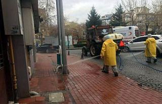 Hava şartlarına aldırmadan korona ile mücadeleye...