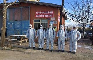 Hüyük’te koronavirüse karşı dezenfekte çalışmaları