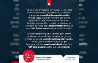 İçişleri Bakanlığından yolcu taşımacılığına...