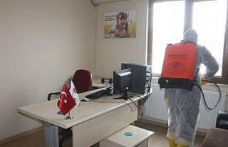 İHA bürosu korona virüsüne karşı dezenfekte...