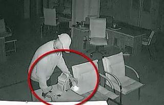 İşyeri hırsızları güvenlik kamerasında