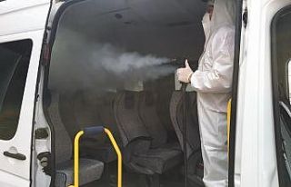 Kahta minibüsleri dezenfekte edildi