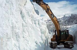 Kar kalınlığının 10 metreyi bulduğu çığ bölgesinde...