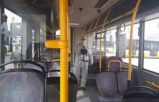 Karaman’da, belediye otobüslerinde dezenfeksiyon...