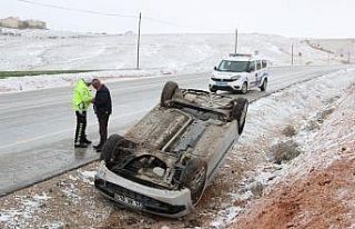 Karaman’da otomobil takla attı: 1 yaralı