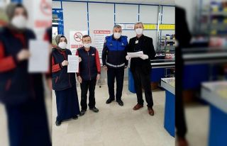 Kartepe’de marketlere korona virüs tebligatı yapıldı