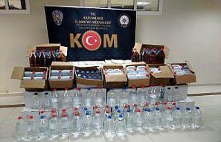 Kilis’te kaçak içki ele geçirildi