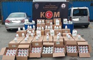 Kocaeli’de bin 340 şişe sahte el dezenfektanı...