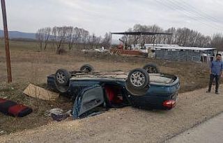 Köpeğe çarpmamak için manevra yapınca takla attı:...