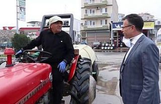 Korona virüsüne karşı traktörlü destek