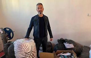 Kulüplerin gönderdiği yardım malzemeleri dağıtılmaya...