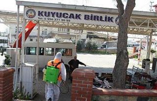 Kuyucak’ta ortak yaşam alanları dezenfekte edildi