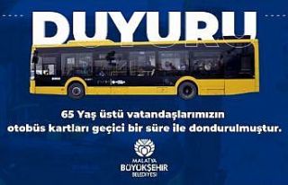 Malatya’da 65 yaş üstü pasolar Nisan sonuna kadar...