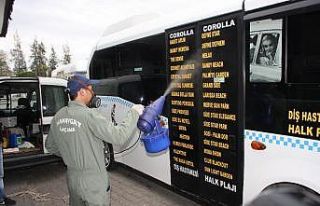 Manavgat’ta toplu taşıma araçlarına dezenfekte