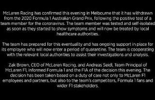 McLaren, Avustralya yarışından çekildi