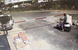 Motosiklet sürücüsünün talihsiz anı