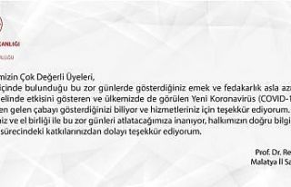 Müdür Bentli’den korona virüs teşekkürü