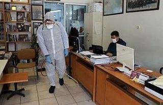 Muğla’daki gazete büroları dezenfekte edildi