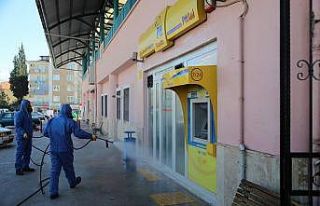 Pamukkale cadde ve sokaklarında korona dezenfektesi