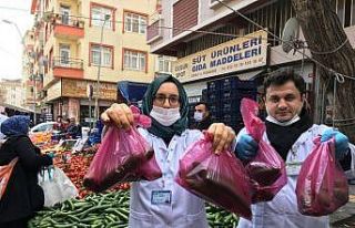 Pazar tezgahlarında korona virüs önlemi, seç al...