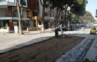 Salihli’de cadde düzenleme çalışması