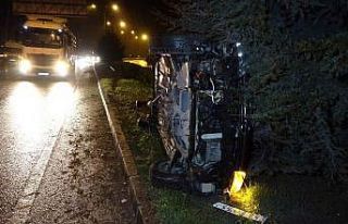 Samsun’da otomobil takla attı