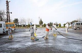 Şehrin dört bir yanı dezenfekte ediliyor