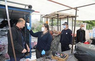 Semt pazarlarında koronaya karşı ateş ölçümü