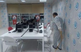Sinop’taki yurtlar ve spor tesisleri dezenfekte...